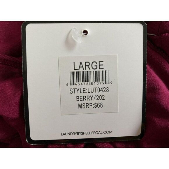Laundry by Shelli Segal Cranberry Strappy LS Top - Picture 7 of 7